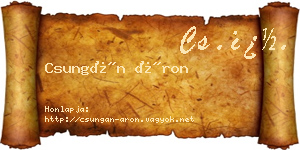 Csungán Áron névjegykártya